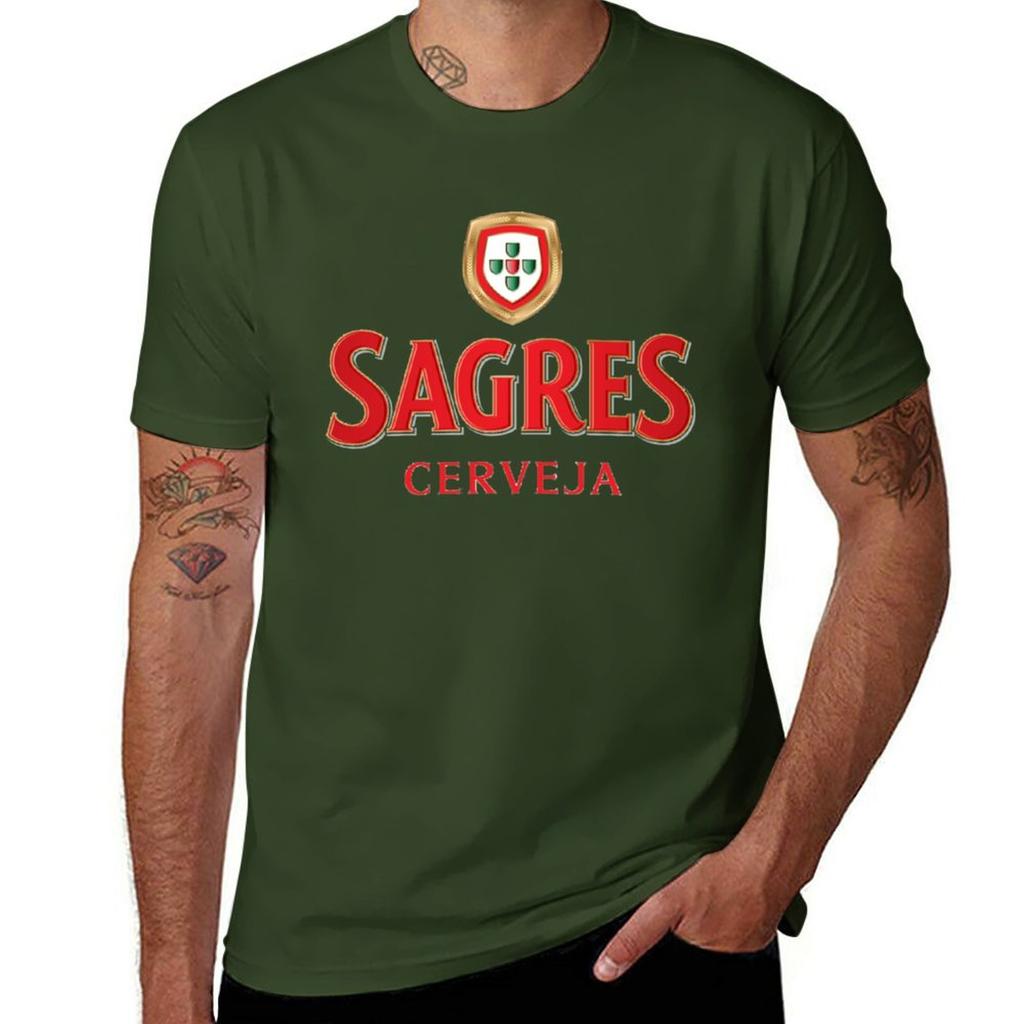 Nuova T-shirt Birra Sagres t-shirt nera t-shirt ad asciugatura rapida t-shirt nere per uomo