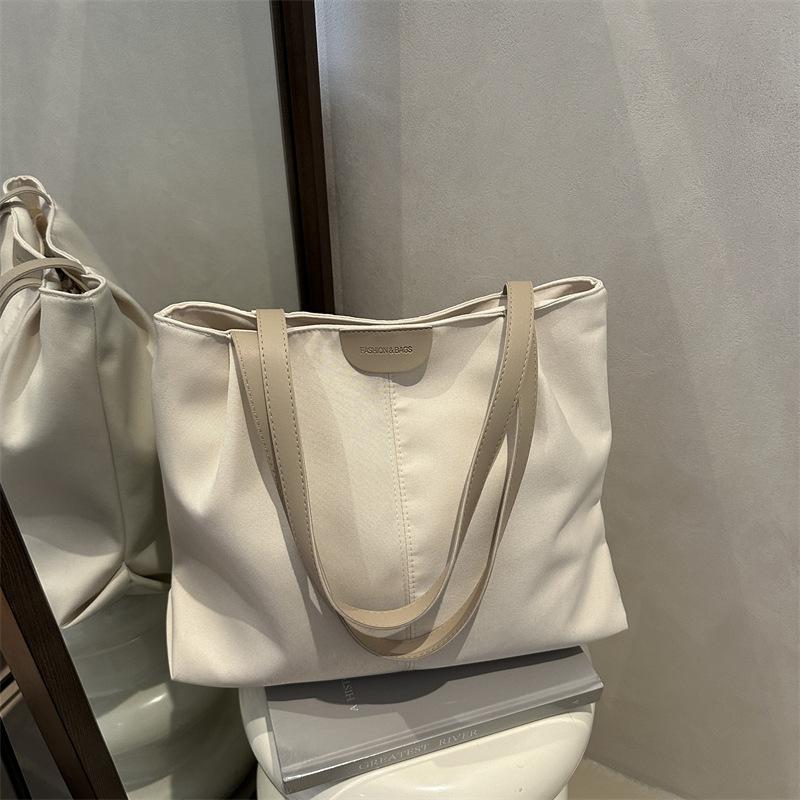 Women's bag new 2025 tote bag nylon large-capacity simple commuter shoulder bag casual literary cloth bag