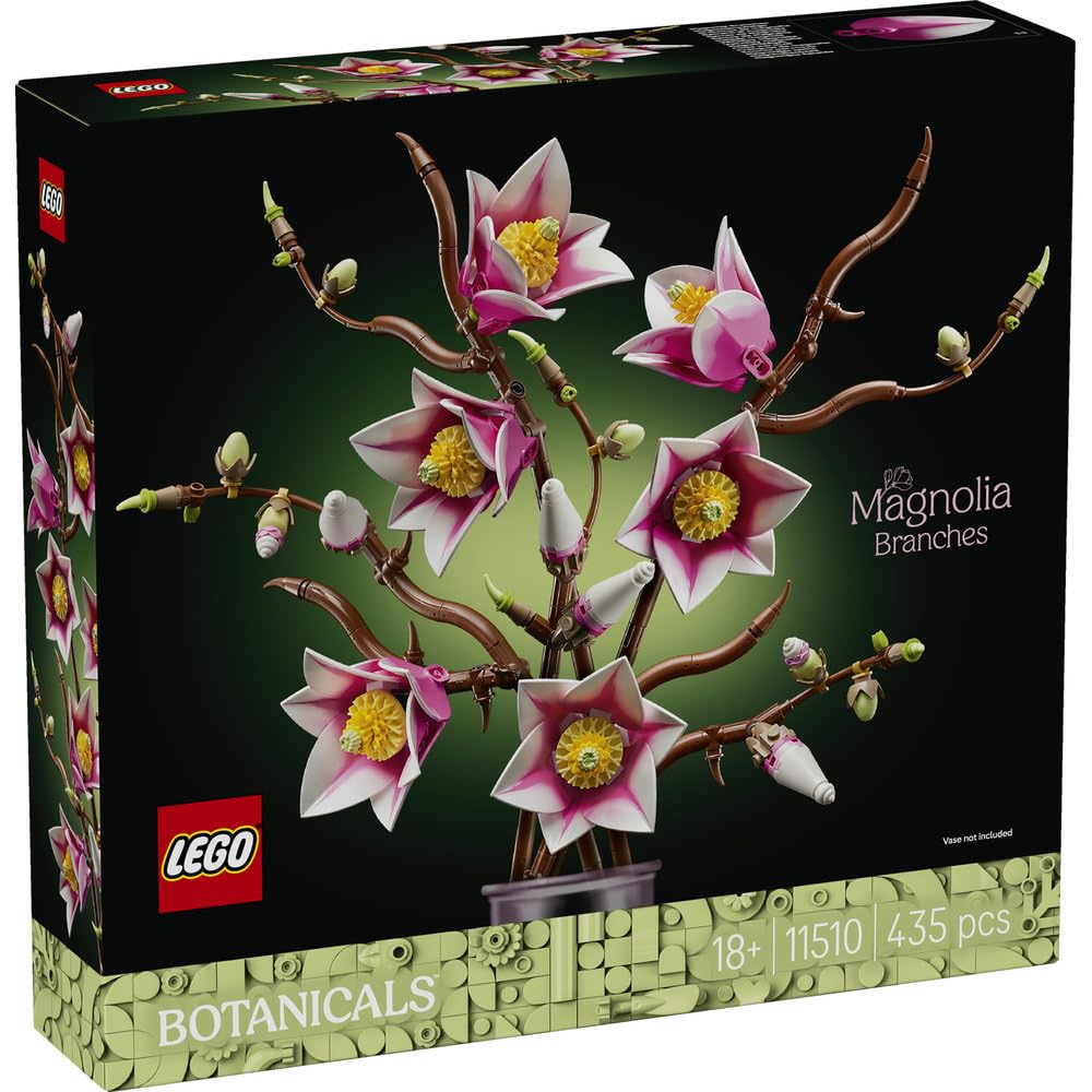 LEGO Botanical Magnolia Toy - Birthday Gift, Mother's Day Gift, Gift for Men and Women, Artificial Plant, Fake Greenery, Flower Bouquet, Decoration, I