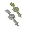 Cross Sword Pendant Full Diamond Cuban Chain Hip Hop Legendary Jewelry High Sense Colorful Row Diamond Necklace Men