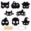 1Zestaw Halloweenowy Papier do Malowania Scratch Art Maska Malowalna Pusta Lis DIY Graffiti Maska Halloweenowa Impreza Maskaradowa Cosplay Dekoracje