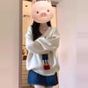 Herbst neue Damenmode Mode Retro Langarm Strickpullover Lockerer Mantel College-Stil Hochwertiger Pullover Damen