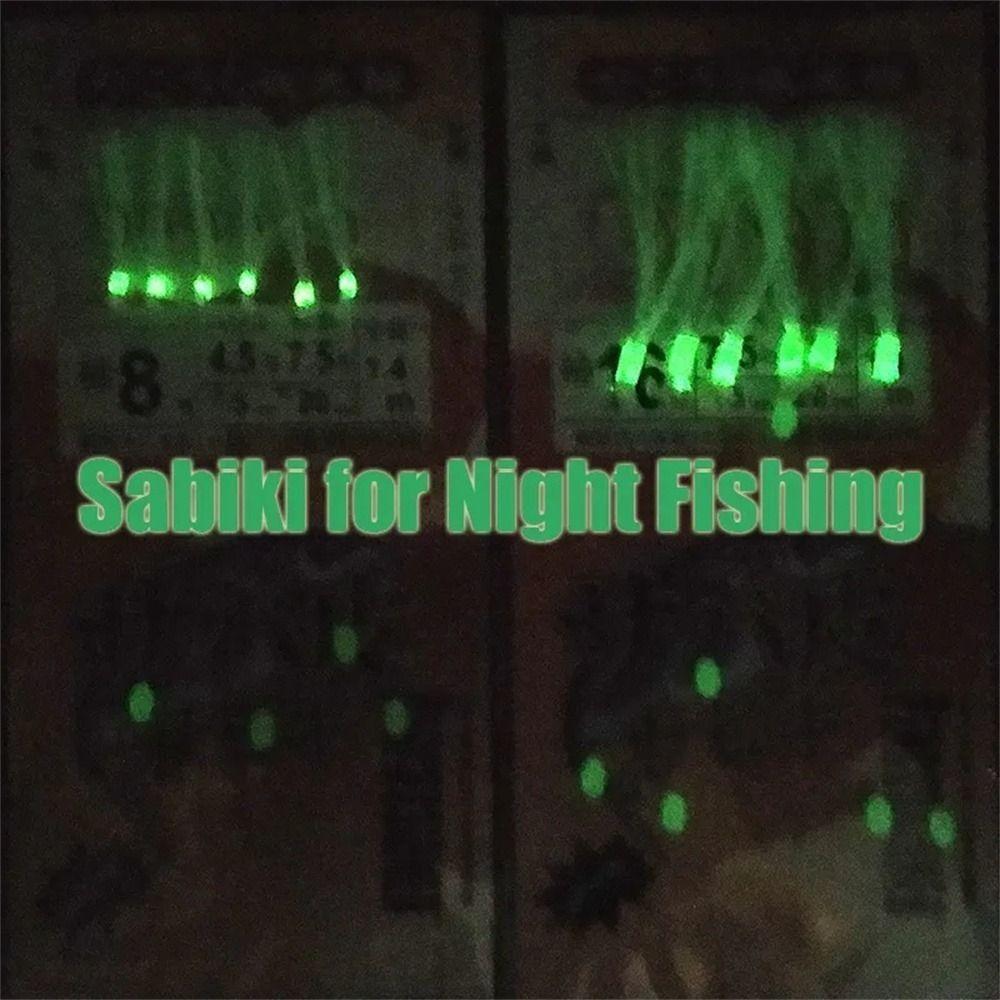 Night Fishing Luminous String Hooks Mackerel Feathers Sabiki Rig Hook   Main Line/Subline