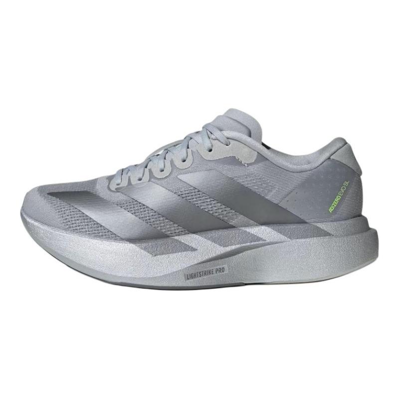 adidas Adizero Evo SL unisex kids stylish versatile low-top running shoes silver/metallic iron/grey KK1248 EU 36