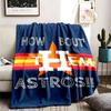 Houston Astros Theme Personalized Outdoor Flannel Blankets Soft And Suitable For All Seasons Perfect For Sofas Beds And Camping