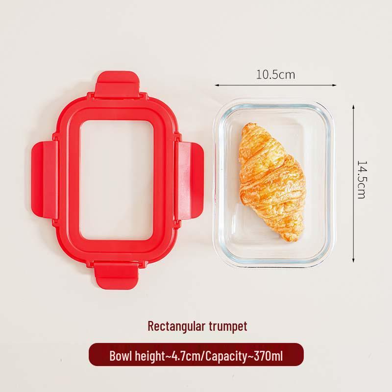 High Borosilicate Glass Lunch Box - Office Worker Bento Box with Fresh-Keeping Seal