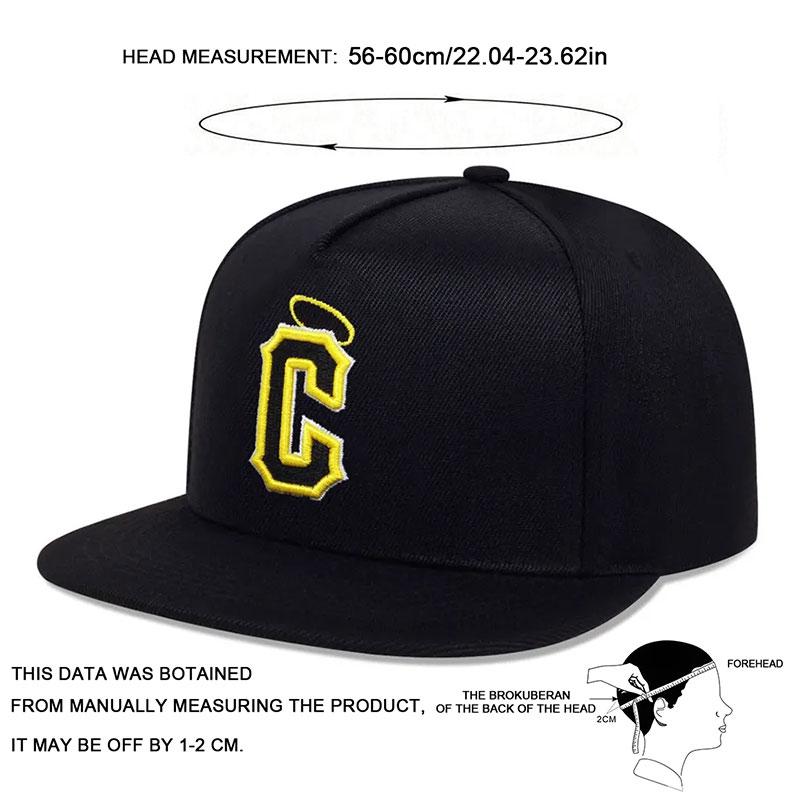Letter C Angel Circle Embroidery Flat Top Cap Men Hip Hop Baseball Hat Women Snapback Caps Basketball Hats Trucker Hat Fashion Accessories
