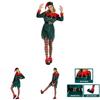 Xmas Role Play Outfit Women's Breathable Velvet Christmas Elf Costume