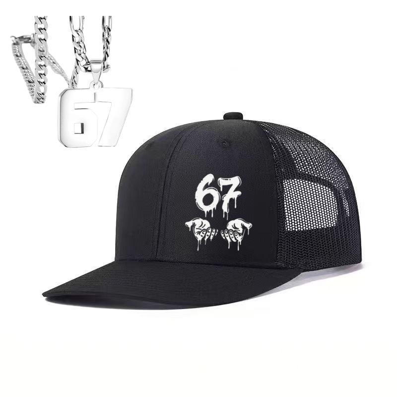 1PC Hip Hop 67 Drip Trucker Hat, Neon Green Contrast, Graffiti Aesthetic Cap for Skateboarding