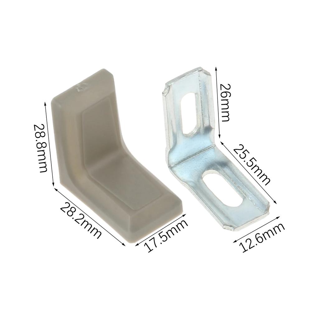 20Pcs 90 Degrees L Shape Corner Brackets with Plastic Cover Right Angle Corner Brace Joint for Shelves Wooden Furniture Cabinet