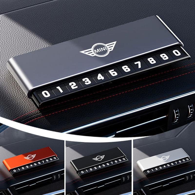 High Quality Alloy Car Temporary Parking Card Phone Number Plate For BMW Mini Cooper R50 R53 R55 R56 R60 R61 F54 F55 F56 F60
