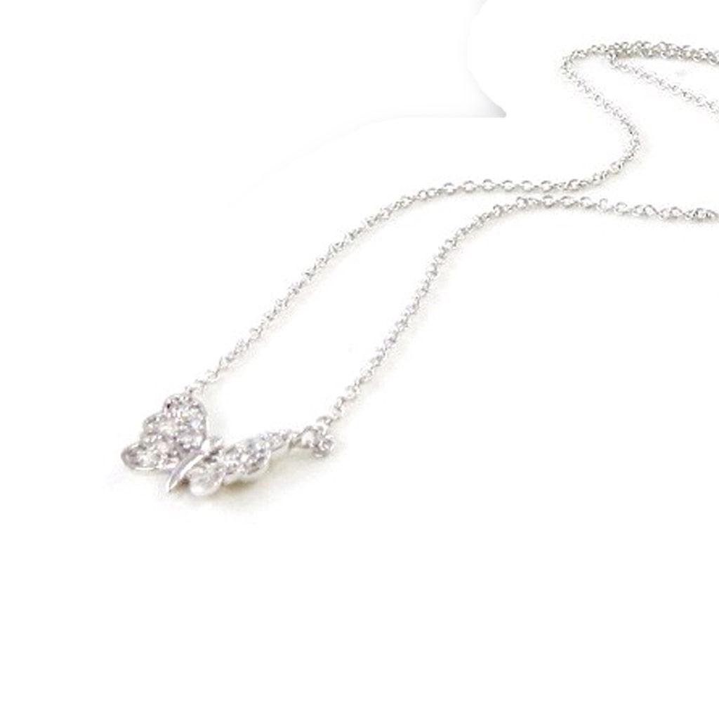 Les Trésors De Lily [I9890] - Collier Argent 'Papillon' blanc argenté (rhodié) - 10x12 mm