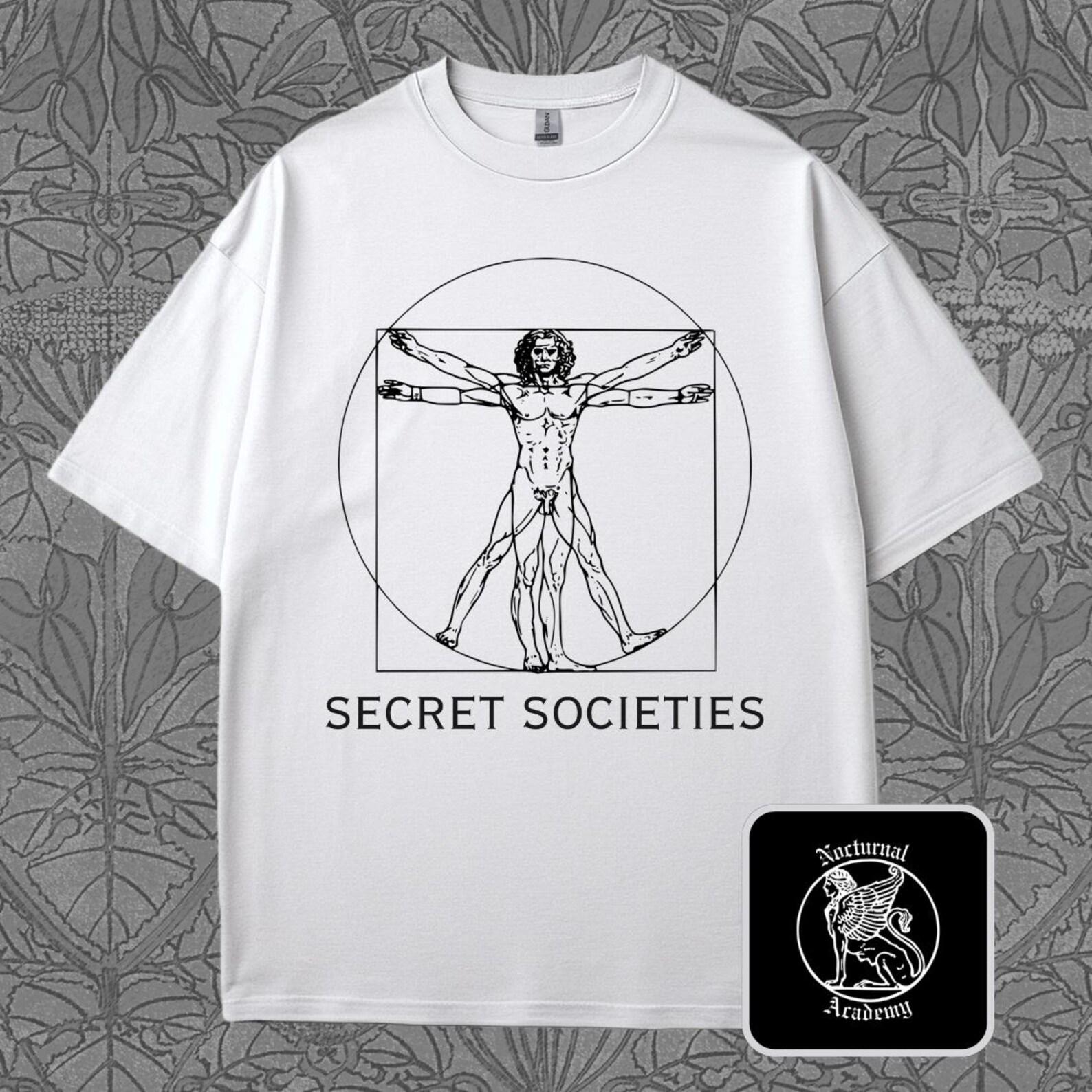 Vitruvian Man T-Shirt: Da Vinci Art, Secret Societies Cotton Tee M