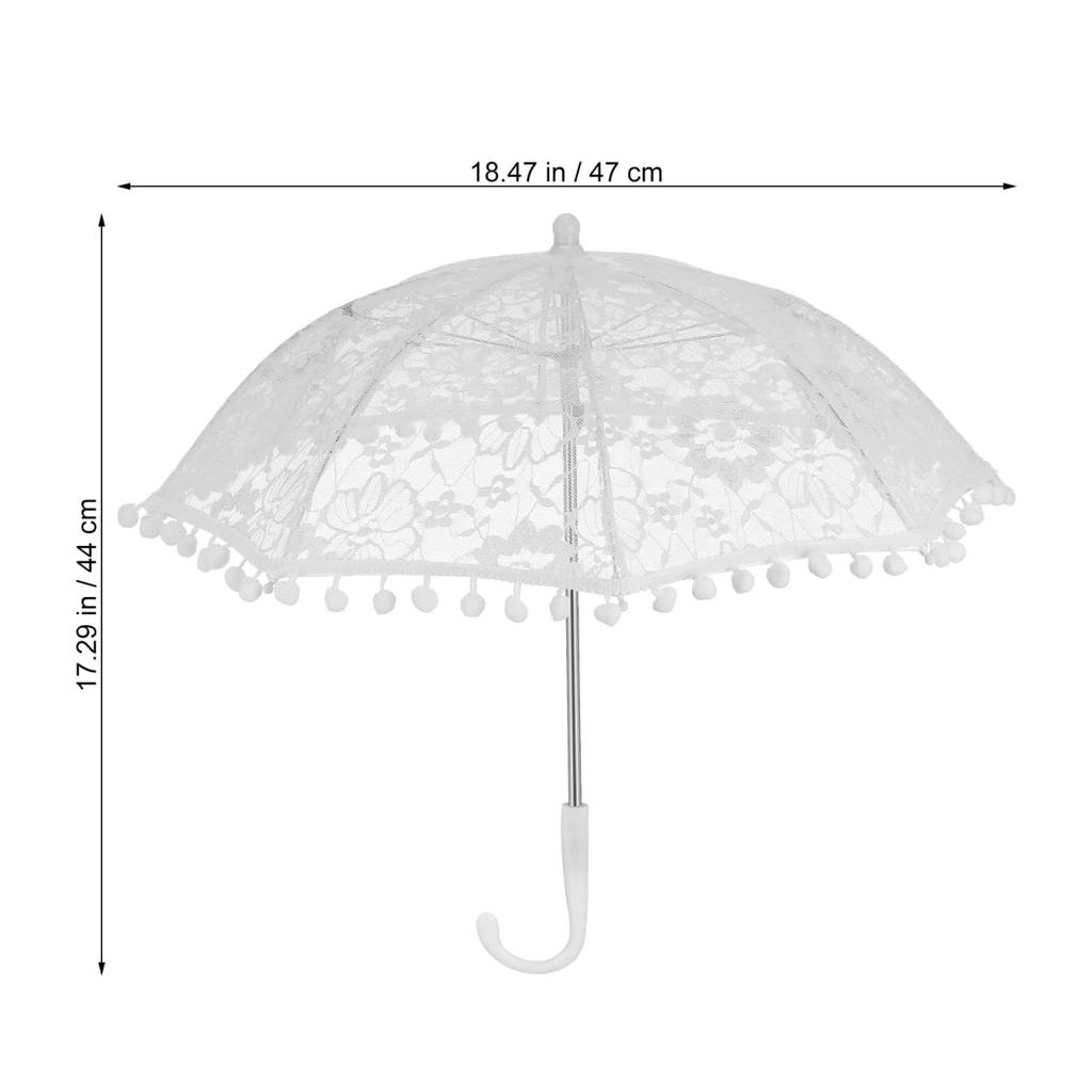 CALLARON Lace Long Lightweight Can be Used as a Sun Stylish Embroidered Perfect for Bridal Photography Tea and Dances Women's Umbrella, 47cm, 107g,