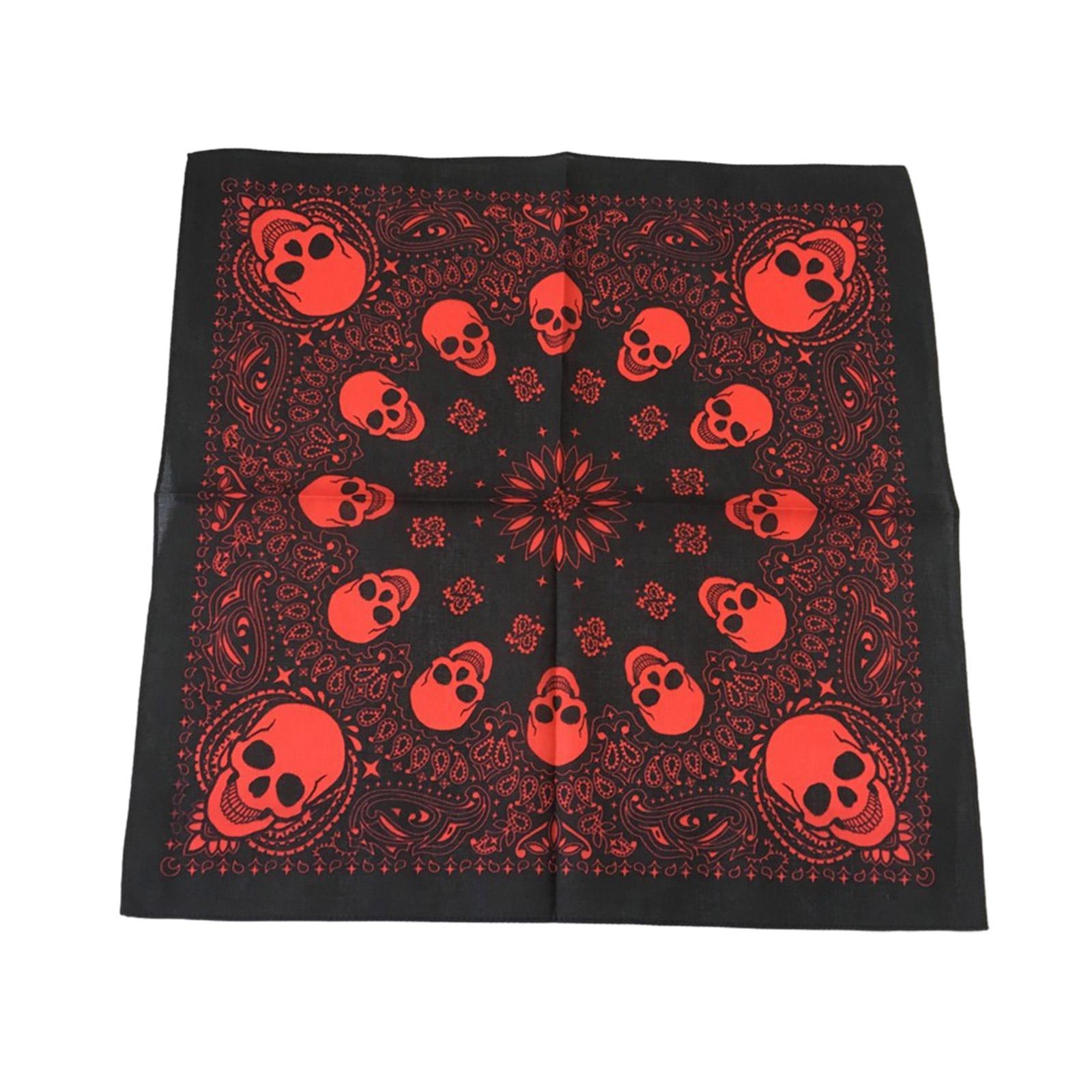 

19 Bohemia Bandana Head Scarf Turbans for Women Men Street Style Turban Unisex Head Wrap Bandana Skull Pattern червоний