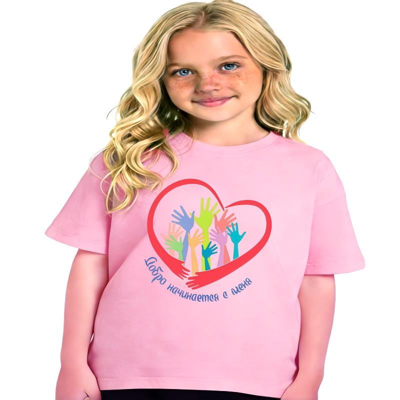 OZON T2026 Japanese Style Kids Cartoon Cotton T-shirt - Short Sleeve for Girls 140 cm