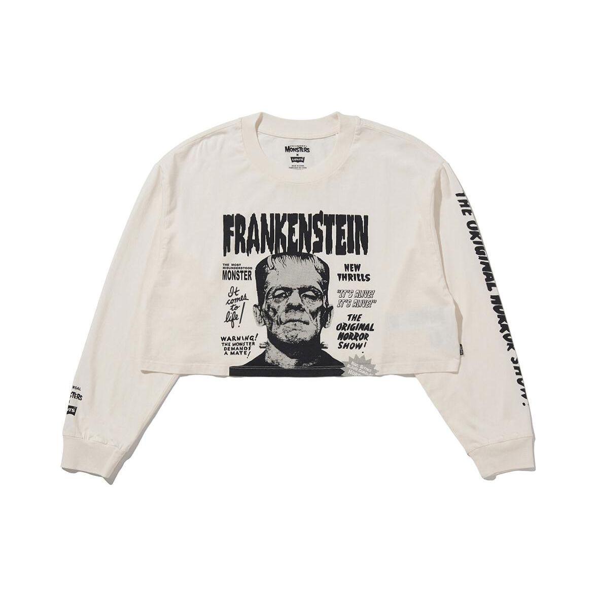 

Коллекция одежды Levis X Universal Monsters Футболка с круглым вырезом и длинным рукавом с принтом в виде букв FW22 Женские футболки Бежевый A36840000