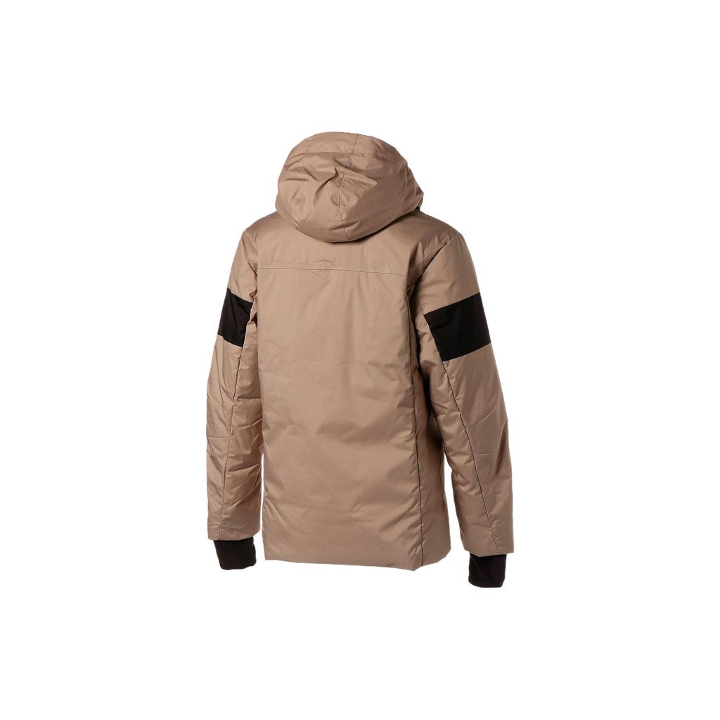 Puma Logo Print Pattern Spliced Zipper Down Jacket Men Outerwear Light-Brown 848286-40