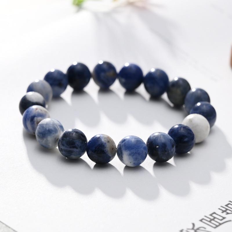 

8 мм DIY натуральный камень бусины простой ручной сборки мужской синий узорный каменный браслет