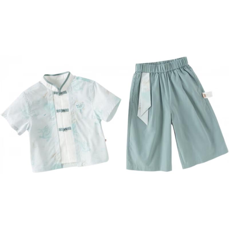 

DAVE&BELLA Boys Chinese Style Hanfu Summer Outfit Set 100