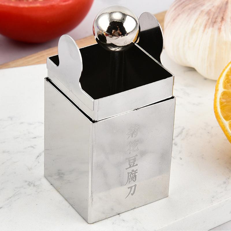 Bean Curd Flower Cutter Wensi Bean Curd Slicer Tool Stainless Steel Cheese Cutter Square Shaped Pressing Mold For Jelly Manual