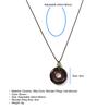 Handmade Wooden Circle Ceramic Pendant Necklace Adjustable Cord Unique Bohemian Jewelry for Men and Women 1 Piece S001160