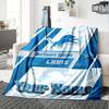Name Custom Detroit Lions Print Flannel Blanket High Quality Warm Comfortable Cover for All Seasons Perfect for Gifts Home Decor