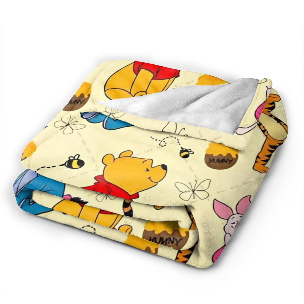 Couverture de couverture de dessin animé Winnie l'Ourson Flanelle Porcinet Tigrou Bourriquet Couvertures légères pour Chambre à coucher Canapé Couvre-lit