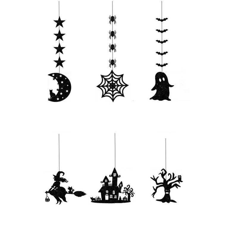 

AEE4-Hanging Banners On Halloween Scary Spider Witch Ghost Bat Pendant Ornament Kuaile Halloween Housing Decoration