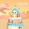 Cute Animated Birthday Cake Toy With Music & Light Removable Candles With Universal Wheel Early Education Gift For Kids Toddlers