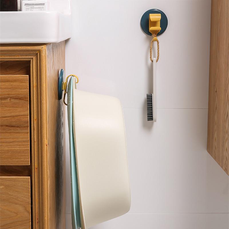 1Pc Multifunction Washbasin Rack Kitchen Bathroom Wall-Mounted Basin Storage Holder Seamless Tracery Non-Marking Stickers Hook