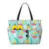 Rosa Flamingo-Print Große Strandtasche Damen Tragbare Reisetasche Wasserdicht Sandfest Pooltasche für Schwimmen Fitnessstudio Lebensmittel Urlaub