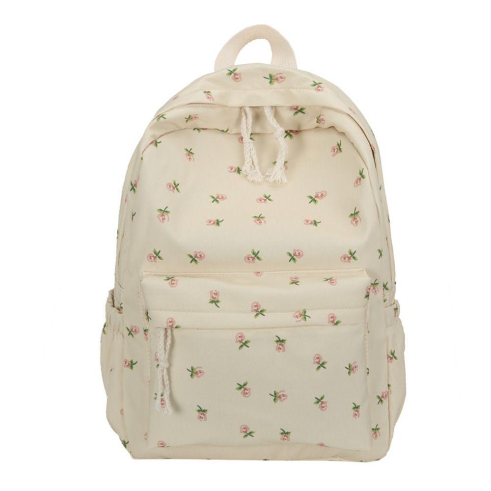 Stickerei Blumig Rucksack Große Kapazität Koreanischer Stil Schüler Schultasche Reisetasche Handtasche Blumige Umhängetasche Schüler
