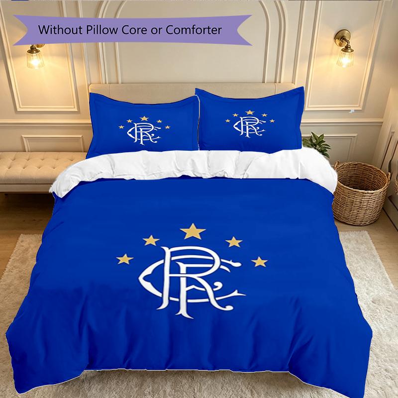 [3pcs Romantic Bedding Set] Rangers FC Print Duvet Cover, Soft Breathable Bedding Set For Bedroom Guest Room School Dorm Decor