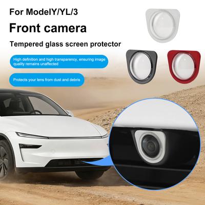 Front Camera Protector Tempered Glass Front Bumper Camera Lens Protector Scratch & Drop Resistant Fit for Tesla Model Y Model 3