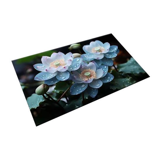 3D Visual Flower Diatom Mud Floor Rug Realistic Floral Doormat Anti-Slip Absorbent Mat for Bedroom Kitchen Bathroom Sofa Coffee Table
