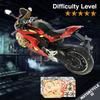Piececool 3D Puzzle, Metal Motorcycle III, Assembly Required, No Glue Required, 5-Star Difficulty, Intermediate/Adult, Collectible (Motorcycle III)