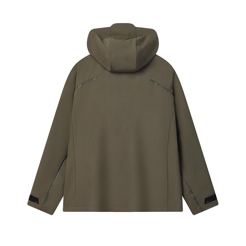 Fila White Minimalist Fashion Classic Solid Color Casual Outdoor Versatile Comfortable Hooded Woven Jacket Men Jacket Dark-Brown F11M613703FBN