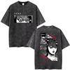 Japanischer Horror Anime Tomie Junji Ito Vintage Gewaschenes T-Shirt Herren Damen Mode Lässig Baumwolle Kurzarm T-Shirt Streetwear