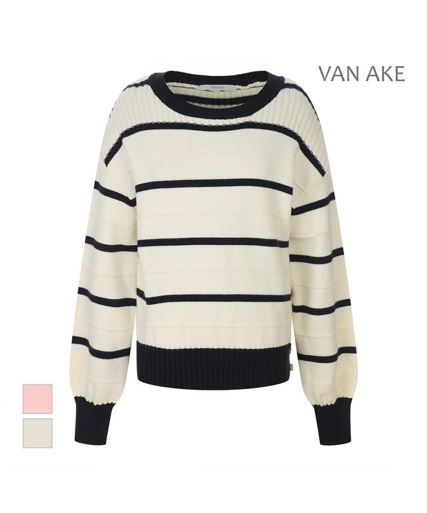 VANAKE Line Pattern Round Neck Knit_Vb42Ktq306Z