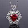 Jewelry Cross Border Zircon Necklace Earrings Vintage Red Pendant Light Luxury Love Women's