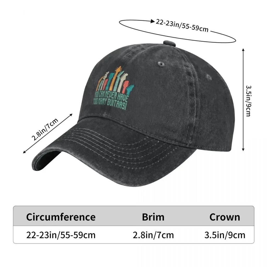 Washed Men's Baseball Cap You Can Never Have Too Many Trucker Snapback Cowboy Caps Dad Hat Guitar Rock Golf Hats