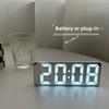LED Digital Alarm Clock with Mirror Silent Electronic Desktop Clock Luminous Student Bedside Ornament Black White