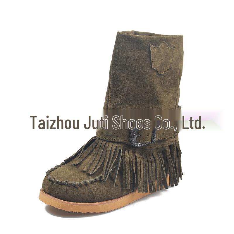 Autumn 2021 Women's Mid-Tube Flat Boots