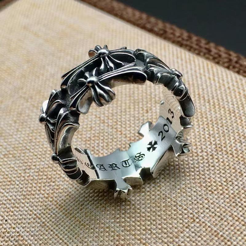 2026 Двойной Цветок Кольцо Винтажное Кольцо для Пары Универсальное Кольцо Кольцо no. 6