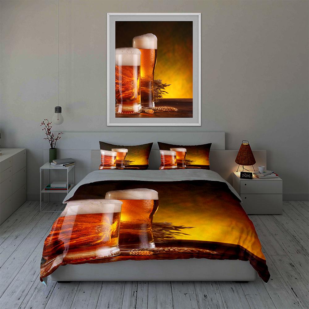 Beer-inspired design Bedding Duvet cover sets Duvet covers Pillowcases gifts (1 * Duvet Cover 2 * Pillowcases, without duvet insert)