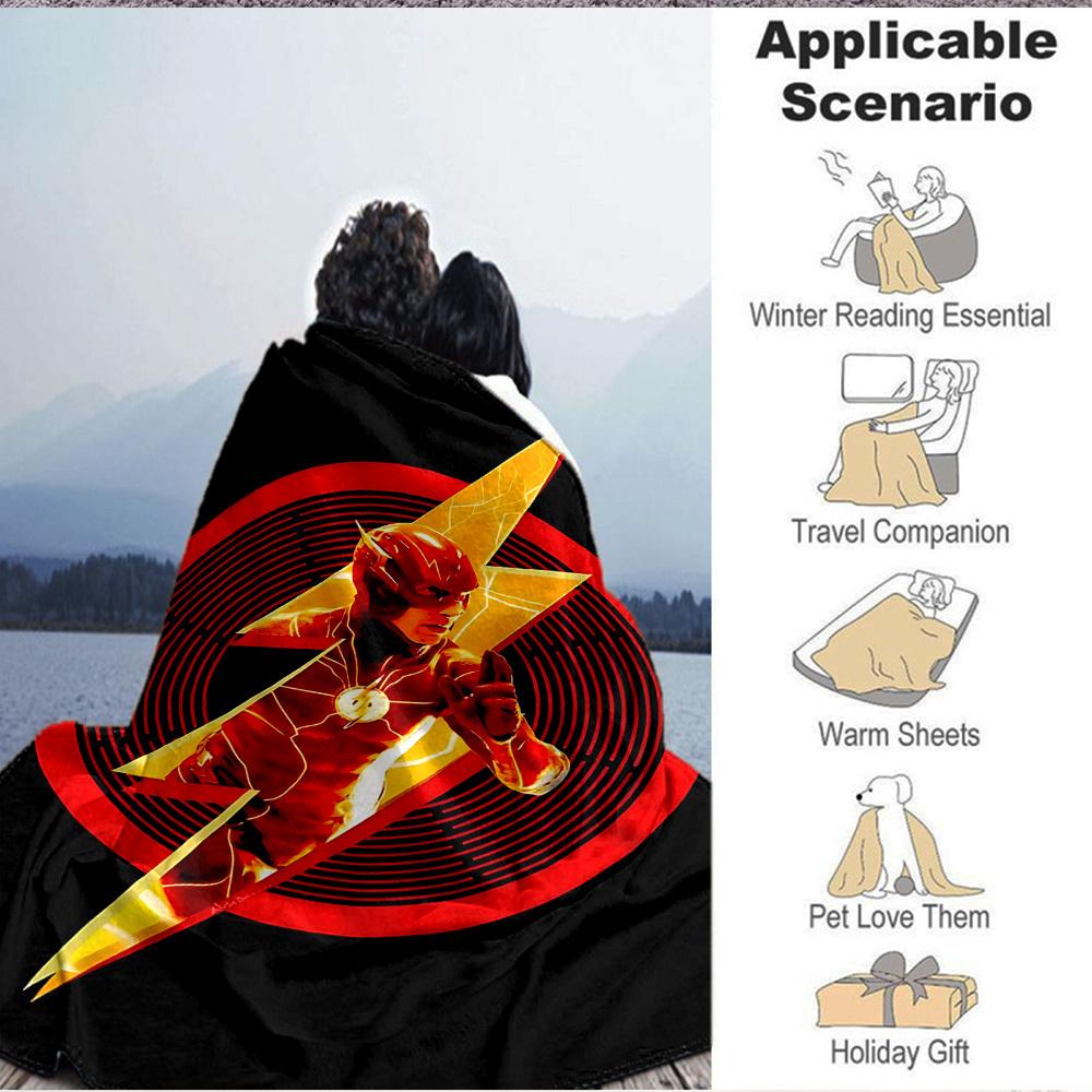 1 stuks Flash superheld Deken Polyester Vezel, Comfort voor Alle Seizoenen voor Bank, Bed, Kantoor, Auto, Kamperen Ideale Huisdecoratie & Cadeau, Kantoor Comfort