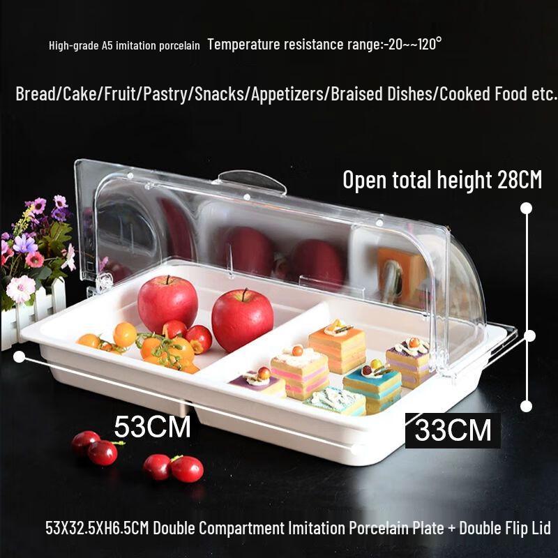 Transparent Flip-Top Food Display Tray