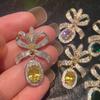 Princess Pink Zircon Temperament Earrings Bow Earrings Candy Earrings Ear Accessories Women