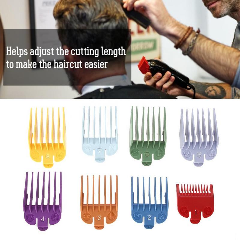 8 Sizes Colored Limit Comb Hair Clipper Haircut Guide Attachment Size